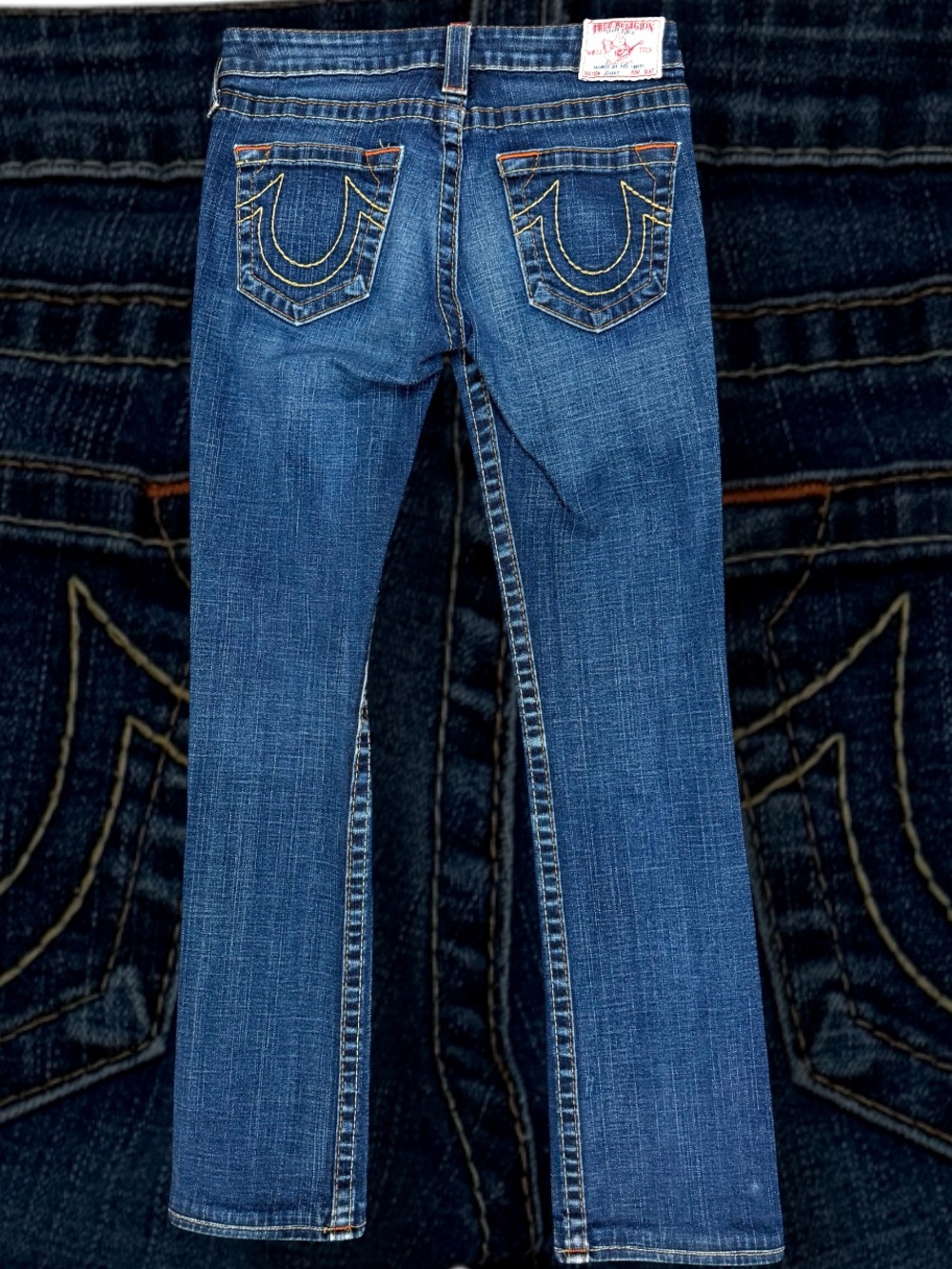True Religion Johnny Bootcut Jeans Y2K Made in USA Dark Wash Size 28 - Picture 1 of 7